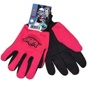 Arkansas Razorbacks Hogs Officially Licensed Gloves Red Black Size Large NWT